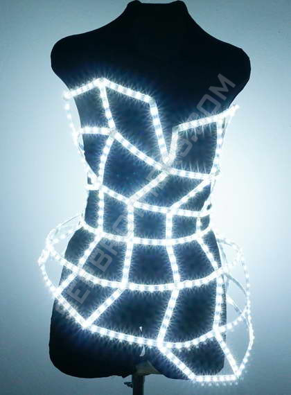 Asymmetry dress whith LED lights
